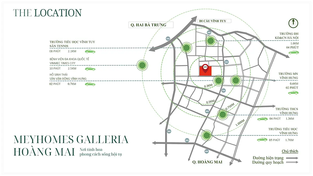 Vị trí Chung cư Meyhomes Galleria Hoàng Mai